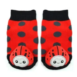 Piero Liventi - Baby Ladybug Boogie Toes Rattle Socks -Macro Baby Store pierro liventi baby ladybug boogie toes image 2
