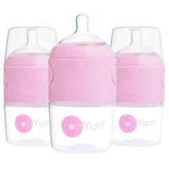 Popyum - 3Pk Anti-Colic Formula Making Baby Bottle 5 Oz, Pastel Purple