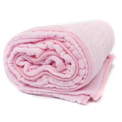 Primo Passi - Baby Hooded Muslin Towel, Light Pink