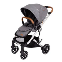 Primo Passi - Icon V2 Stroller, Newborn To Toddler With Reversible Seat & Compact Fold, Gray Melange -Macro Baby Store primo passi icon stroller newborn to toddler stroller with reversible seat grey melange image 3 c9da7f46 2fa3 4af7 b99f 2c8a5e05d9fa