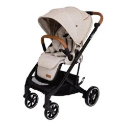 Primo Passi - Icon V2 Stroller, Newborn To Toddler With Reversible Seat & Compact Fold, Beige Melange -Macro Baby Store primo passi icon stroller newborn to toddler with reversible seat compact fold beige melange image 4 01107868 4f27 48a4 af9c 62e9fc446356