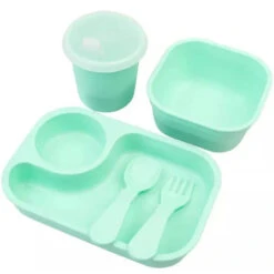 Re Play - 5Pk Tiny Dining Set Feeding Supplies For Babies And Toddlers, Mint