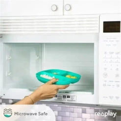 Re-Play - Deep Walled 3 Compartment Plates, Pack Of 2, Mint -Macro Baby Store re play deep walled 3 compartment plates pack of 2 mint image 3