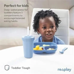 Re-Play - Deep Walled 3 Compartment Plates, Pack Of 2, Mint -Macro Baby Store re play deep walled 3 compartment plates pack of 2 mint image 6