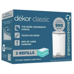 Regal-Lager - 2Pk Diaper Dekor Classic Diaper Pail Biodegradable Refills