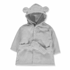 Rene Rofe Baby Hooded Elephant Bathrobe Gray