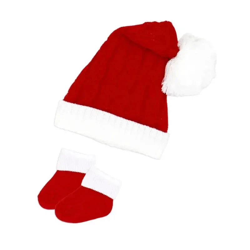 Rose Textile - 2Pk Red Santa Hat & Bootie Set 3 Rose Textile - 2Pk Red Santa Hat & Bootie Set