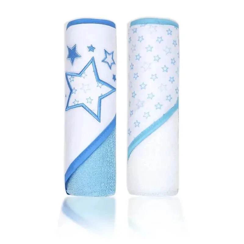 Rose Textiles - 2 Pack Hooded Towel Set, Blue Stars 4 Rose Textiles - 2 Pack Hooded Towel Set, Blue Stars - Image 2
