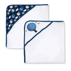 Rose Textiles - 2 Pack Hooded Towel Set, Hot Air Balloon