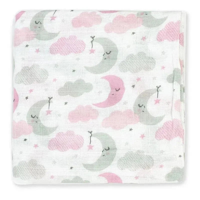 Rose Textiles - 2-Pack Muslin Swaddle Blankets, Pink Sweet Dream 4 Rose Textiles - 2-Pack Muslin Swaddle Blankets, Pink Sweet Dream - Image 2