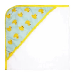 Rose Textiles - 3 Hooded Towels W/ 5 Washcloths, Aqua Duckies -Macro Baby Store rose textiles 3 hooded towels w 5 washcloths aqua duckies image 6