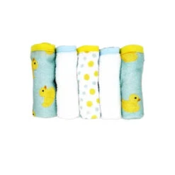 Rose Textiles - 3 Hooded Towels W/ 5 Washcloths, Aqua Duckies -Macro Baby Store rose textiles 3 hooded towels w 5 washcloths aqua duckies image 7