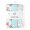 Rose Textiles - 3 Pack Baby Muslin Swaddle Blanket, Elephant Blue 1 Rose Textiles - 3 Pack Baby Muslin Swaddle Blanket, Elephant Blue -Macro Baby Store rose textiles 3 pack baby muslin swaddle blanket elephant blue image 1