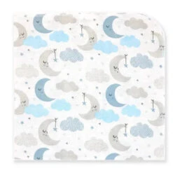 Rose Textiles - 4 Pack Receiving Blanket, Blue Sweet Dreams 10 Rose Textiles - 4 Pack Receiving Blanket, Blue Sweet Dreams -Macro Baby Store rose textiles 4 pack receiving blanket blue sweet dreams image 3