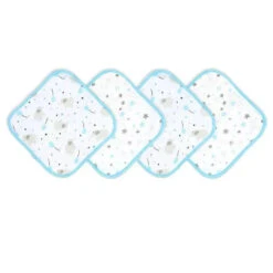 Rose Textiles - 4 Pc Washcloth Set, Elephant & Balloon