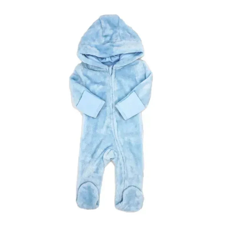 Rose Textiles - Baby Boys Fleece Pramsuit Blue 4 Rose Textiles - Baby Boys Fleece Pramsuit Blue - Image 2