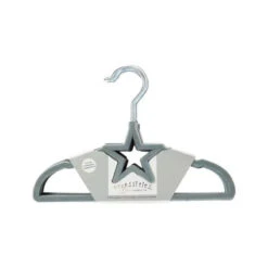 Rose Textiles Baby Velvet Hangers - Grey Star 10 Units