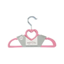 Rose Textiles - Baby Velvet Hangers - Pink Heart 10 Units