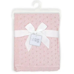 Rose Textiles - Pointelle Baby Blanket, Pink