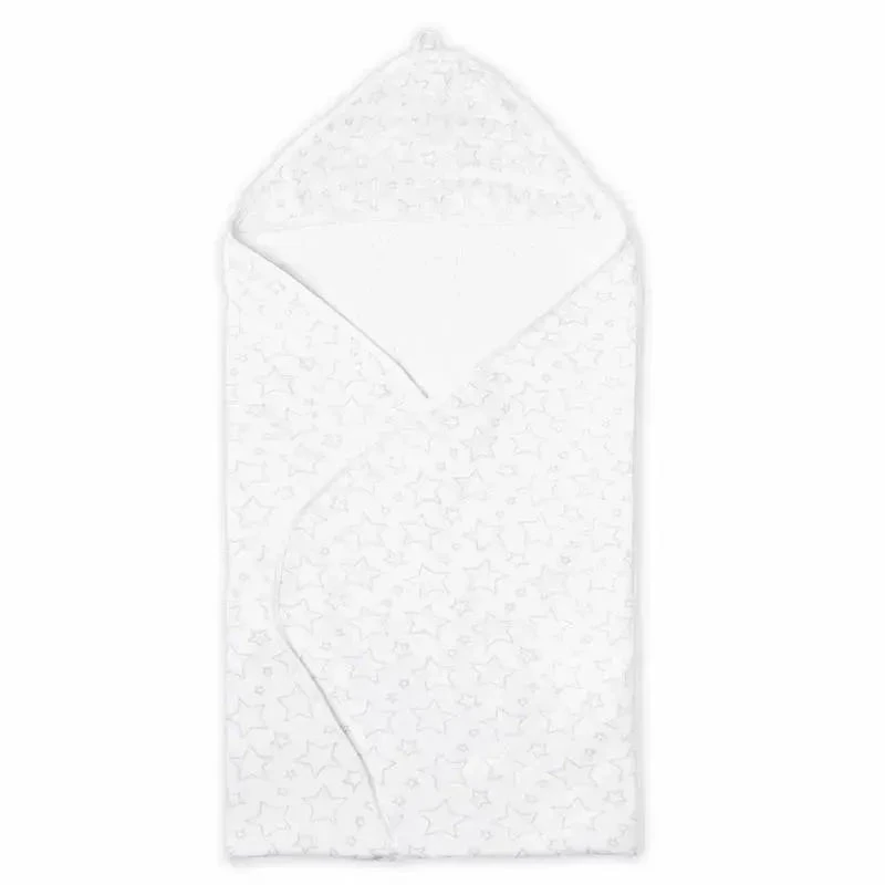 Rose Textiles - Star Muslin Lined Hooded Towel, Grey 4 Rose Textiles - Star Muslin Lined Hooded Towel, Grey - Image 2