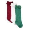 Rufflebutts - Girls 3-Pack Knee High Ruffle Socks, Dark Cherry, White, & Fir Green Red -Macro Baby Store rufflebutts girls 3 pack knee high ruffle socks dark cherry white fir green red image 1