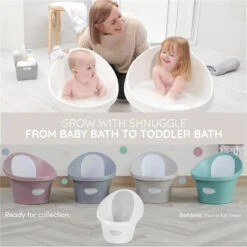 Shnuggle® Shnuggle - Newborn Baby Bath With Plug, Pebble Grey -Macro Baby Store shnuggle newborn baby bath with plug pebble grey image 5