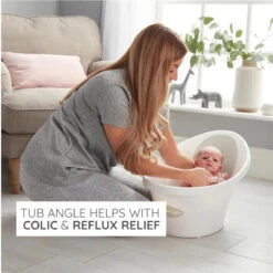 Shnuggle® Shnuggle - Newborn Baby Bath With Plug, Pebble Grey -Macro Baby Store shnuggle newborn baby bath with plug pebble grey image 6