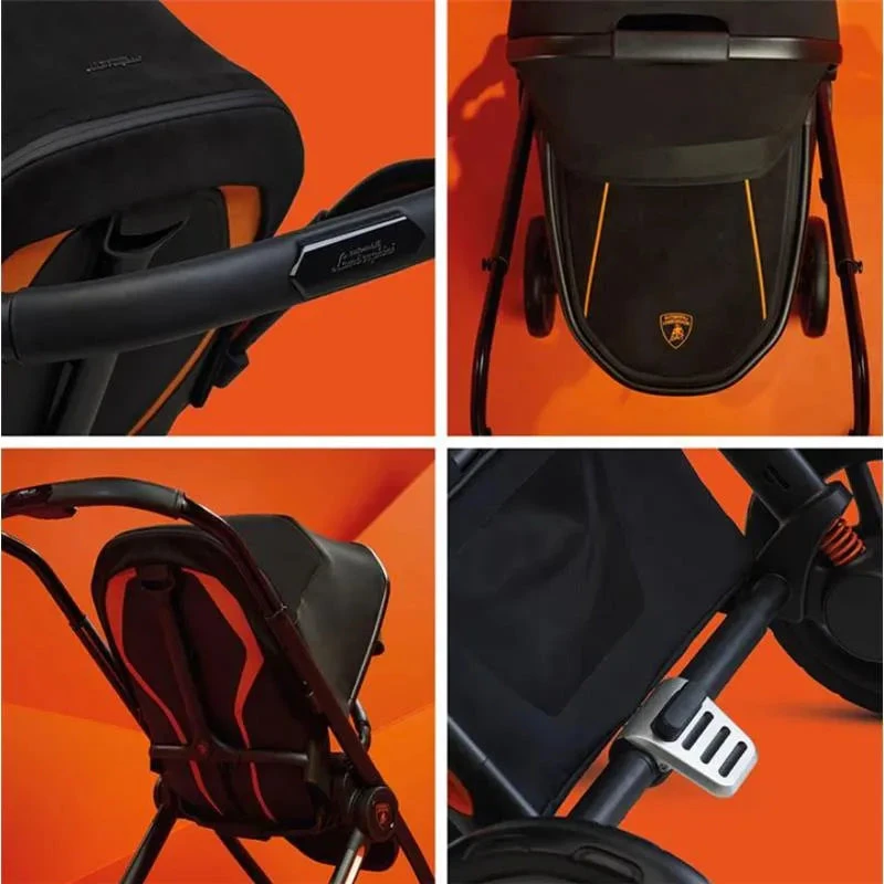 Silver Cross - Reef Automobili Lamborghini Arancio Stroller & Bassinet 6 Silver Cross - Reef Automobili Lamborghini Arancio Stroller & Bassinet - Image 4