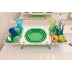 SinkBoss Portable Drying Rack, GreenWhite -Macro Baby Store sinkboss portable drying rack greenwhite macrobaby 17