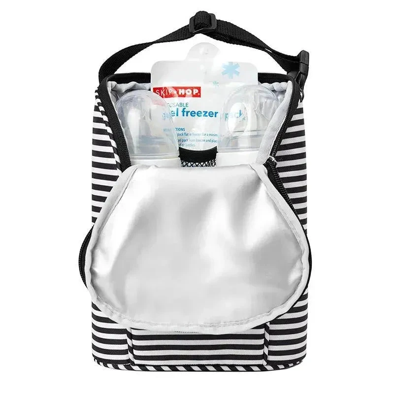 Skip Hop - Grab & Go Double Bottle Bag, Black/White Stripe 5 Skip Hop - Grab & Go Double Bottle Bag, Black/White Stripe - Image 3