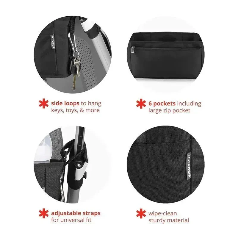 Skip Hop - Universal Stroller Organizer, Grab & Go Ultra, Black 7 Skip Hop - Universal Stroller Organizer, Grab & Go Ultra, Black - Image 5