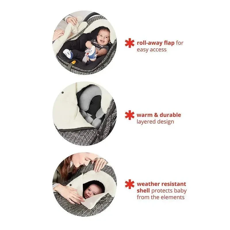 Skip Hop - Winter Car Seat Cover, Stroll & Go, Pink Heather 9 Skip Hop - Winter Car Seat Cover, Stroll & Go, Pink Heather - Image 7