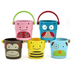 Skip Hop - Zoo Stack & Pour Buckets Bath Toys