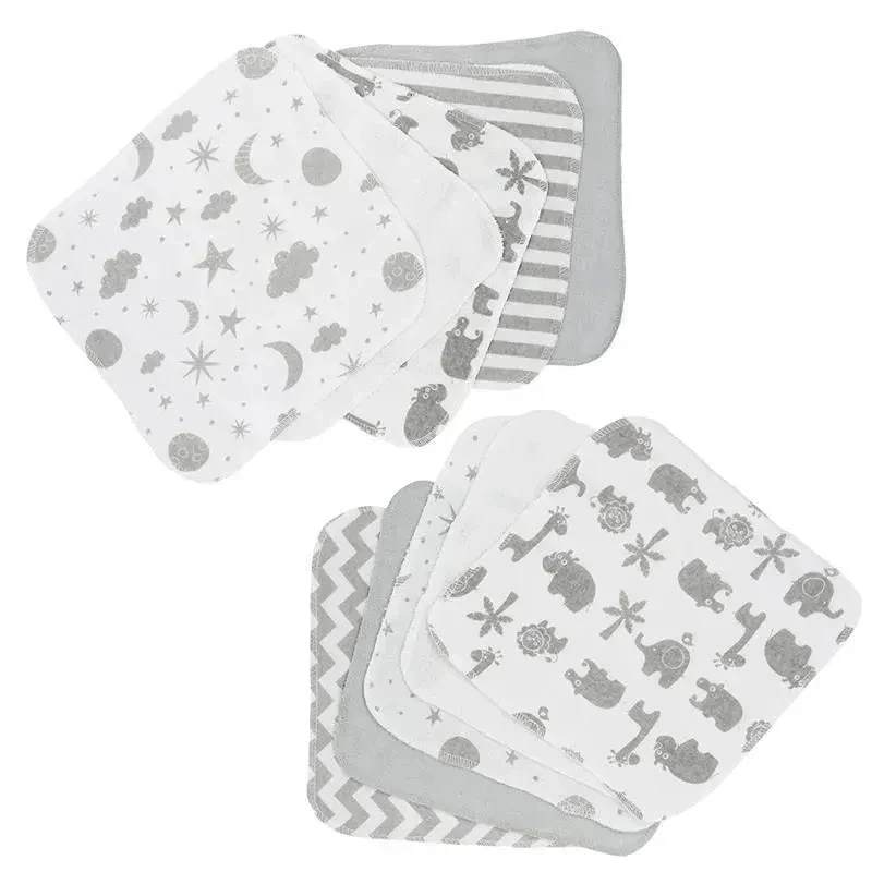 Spasilk 10 Pack Washcloth - Grey Celestial 4 Spasilk 10 Pack Washcloth - Grey Celestial - Image 2