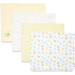 Spasilk - 4 Pack Receiving Blanket Hanger Yellow Ark