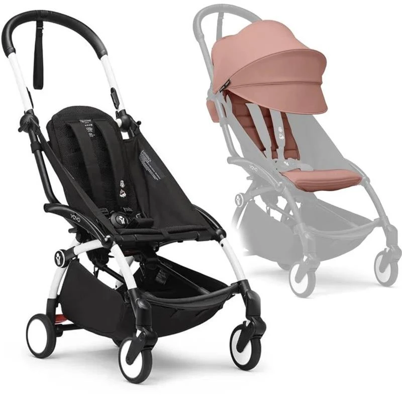 Stokke - Yoyo³ Stroller Bundle, Black And White Frame & Ginger 6+ Color Pack 3 Stokke - Yoyo³ Stroller Bundle, Black And White Frame & Ginger 6+ Color Pack