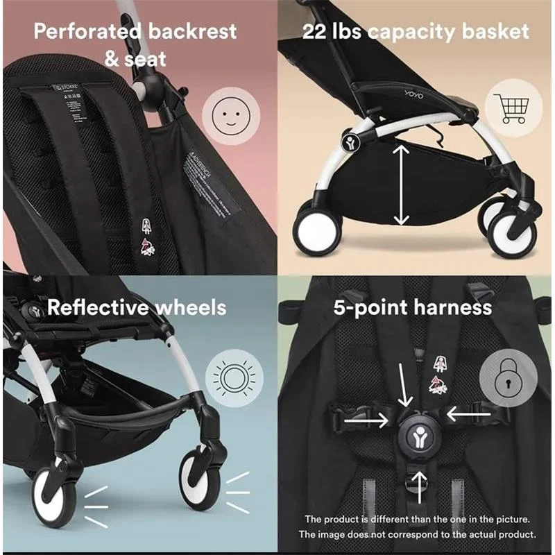 Stokke - Yoyo³ Stroller Bundle, Black And White Frame & Ginger 6+ Color Pack 5 Stokke - Yoyo³ Stroller Bundle, Black And White Frame & Ginger 6+ Color Pack - Image 3