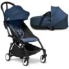 Stokke - Yoyo³ Stroller Bundle, Black Frame | 6+ Air France Color Pack | Navy Bassinet -Macro Baby Store stokke yoyo stroller bundle black frame 6 air france color pack navy bassinet image 1