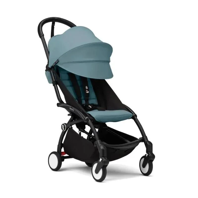 Stokke - Yoyo³ Stroller Bundle, Black Frame | Aqua 6+ Color Pack | Aqua Newborn Pack 6 Stokke - Yoyo³ Stroller Bundle, Black Frame | Aqua 6+ Color Pack | Aqua Newborn Pack - Image 4