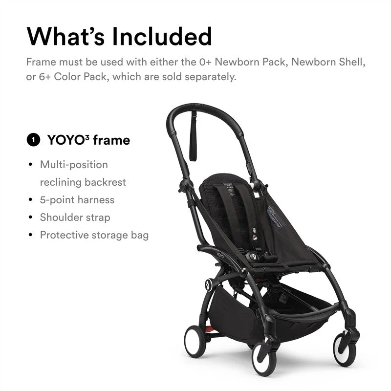 Stokke YOYO3 Frame, Black - Textile Set Not Included - Comes With 5-Point Harness, Multi-Position Reclining Backrest, Canopy Extensions, Padded Sho 4 Stokke YOYO3 Frame, Black - Textile Set Not Included - Comes With 5-Point Harness, Multi-Position Reclining Backrest, Canopy Extensions, Padded Sho - Image 2