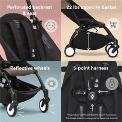 Stokke YOYO3 Frame, Black - Textile Set Not Included - Comes With 5-Point Harness, Multi-Position Reclining Backrest, Canopy Extensions, Padded Sho 14 Stokke YOYO3 Frame, Black - Textile Set Not Included - Comes With 5-Point Harness, Multi-Position Reclining Backrest, Canopy Extensions, Padded Sho -Macro Baby Store stokke yoyo3 frame black textile set not included comes with 5 point harness multi position reclining backrest canopy extensions padded sho image 6