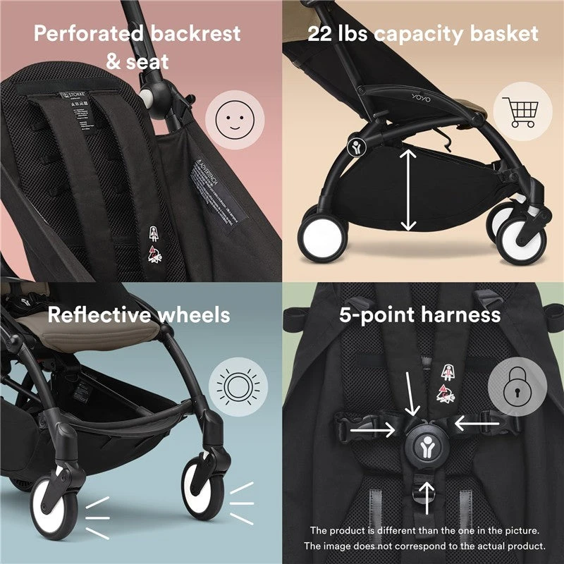 Stokke YOYO3 Frame, Black - Textile Set Not Included - Comes With 5-Point Harness, Multi-Position Reclining Backrest, Canopy Extensions, Padded Sho 8 Stokke YOYO3 Frame, Black - Textile Set Not Included - Comes With 5-Point Harness, Multi-Position Reclining Backrest, Canopy Extensions, Padded Sho - Image 6