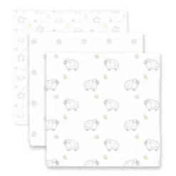 Swaddle Designs - Muslin Swaddle Blankets, Little Lambs Goodnight (Set Of 3) 11 Swaddle Designs - Muslin Swaddle Blankets, Little Lambs Goodnight (Set Of 3) -Macro Baby Store swaddle designs muslin swaddle blankets little lambs goodnight set of 3 image 3