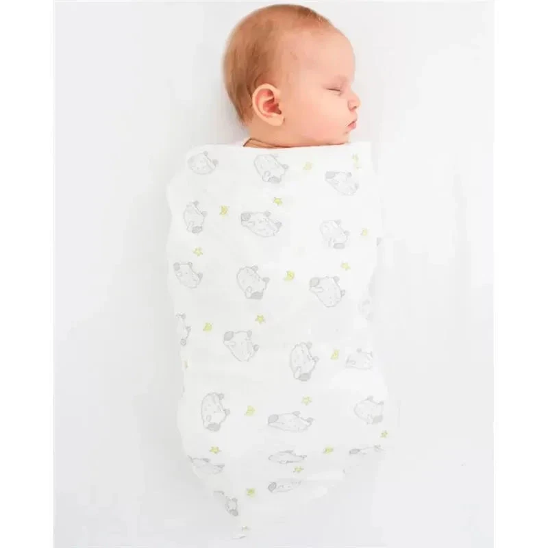 Swaddle Designs - Muslin Swaddle Blankets, Little Lambs Goodnight (Set Of 3) 6 Swaddle Designs - Muslin Swaddle Blankets, Little Lambs Goodnight (Set Of 3) - Image 4