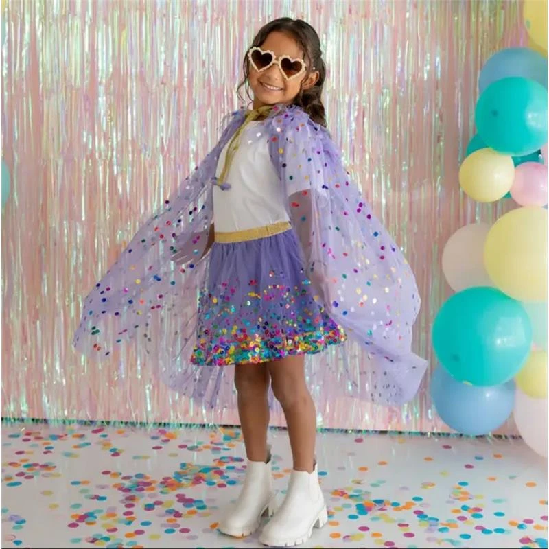 Sweet Wink - Lavender Confetti Cape Kids Dress Up 5 Sweet Wink - Lavender Confetti Cape Kids Dress Up - Image 3