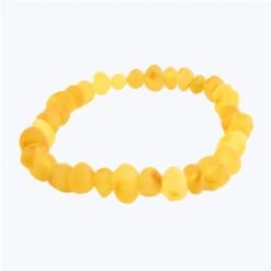 The Amber Monkey - 7-8 Inch Baltic Amber Raw Lemon Stretch Bracelet