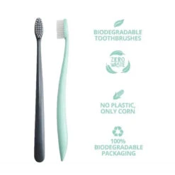 Jack N' Jill - The Natural Family Co. Bio Toothbrush, Rivermint & Monsoon Mist -Macro Baby Store the natural family co bio toothbrush twin pack 2 pieces rivermint monsoon mist image 2