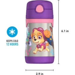 THERMOS - Vacuum Insulated Stainless Steel 10oz Straw Bottle, Paw Patrol Girl -Macro Baby Store thermos vacuum insulated stainless steel 10oz straw bottle paw patrol girl image 3
