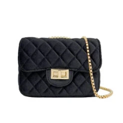 Tiny Treats - Classic Large Suede Handbag, Black