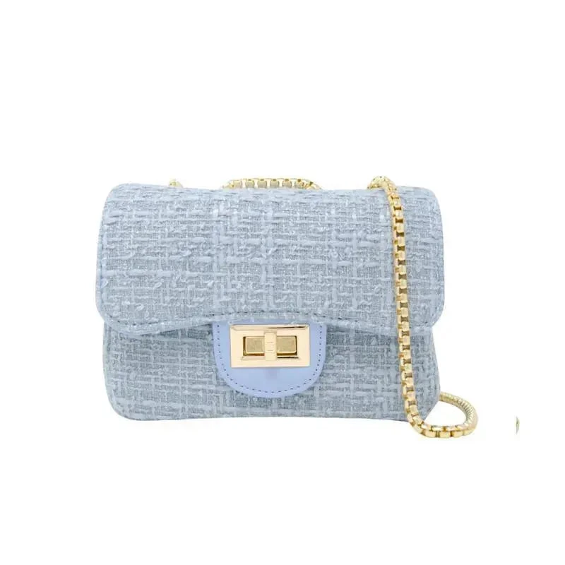 Tiny Treats - Classic Large Tweed Handbag, Blue 3 Tiny Treats - Classic Large Tweed Handbag, Blue